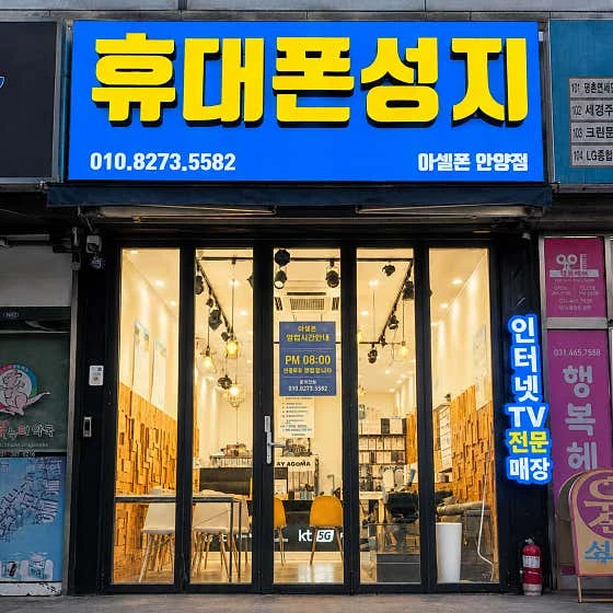 아셀폰 안양점 실제 매장 외관