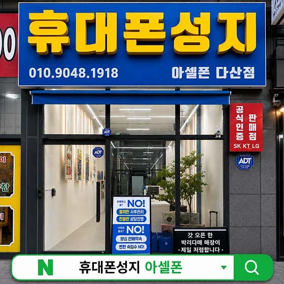 아셀폰 다산점 실제 매장 입구